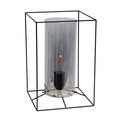 Lalia Home Black Framed Table Lamp with Smoked Cylinder Glass Shade, Large LHT-5060-SM